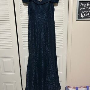 R&M Richards Midnight Blue Lace Dress